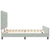 vidaXL Boxspringbett mit Kopfteil Hellgrau 180 x 200 cm Samt