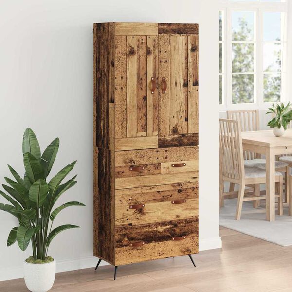 vidaXL Highboard Altholz 69,5 x 34 x 180 cm Holzwerkstoff