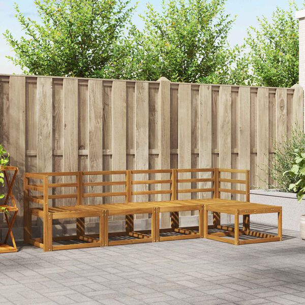 vidaXL Outdoor-Sofagarnitur 5 pcs Natur Massivholz Akazie