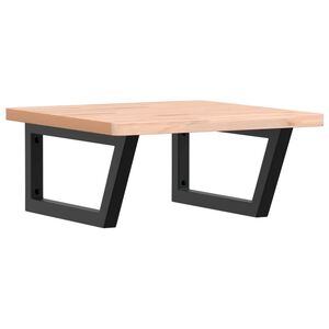 vidaXL Waschbeckenregal Wandmontage Stahl und Massivholz Buche