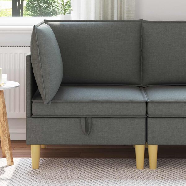 vidaXL Aufbewahrungsottomane Dunkelgrau