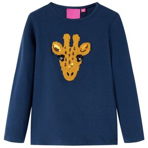 Kinder-Langarmshirt Marineblau 116