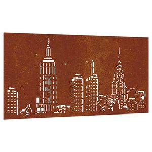 vidaXL Garten-Wanddeko 105x55 cm Cortenstahl Skyline-Design