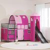 vidaXL Kinderloftbett Schwarz und Pink 99,5 x 200 cm Metall