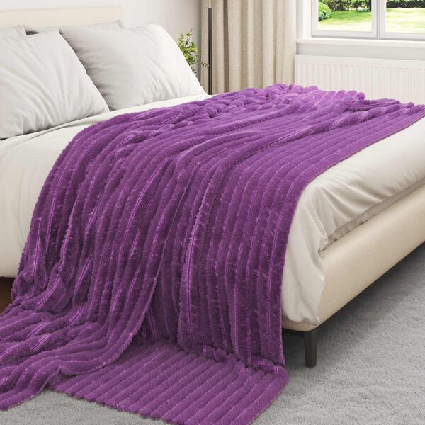 vidaXL &Uuml;berwurfdecke Lila 240 x 220 cm Fleece