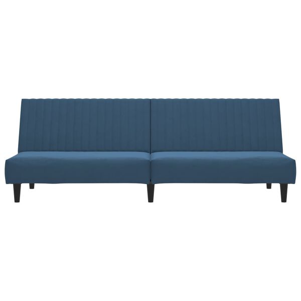 vidaXL Schlafsofa 2-Sitzer Blau Samt