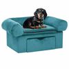 vidaXL Hundesofa mit Speicher T&uuml;rkis 75 x 50 x 38cm Pl&uuml;sch