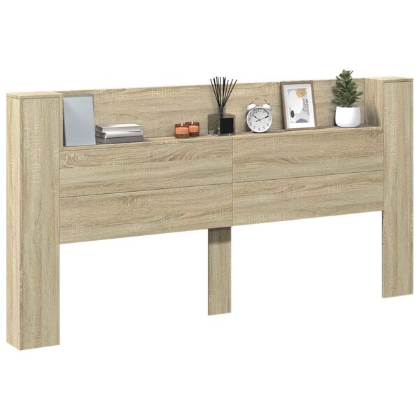 vidaXL Kopfteil Sonoma-Eiche 200 x 16,5 x 103,5 cm Holzwerkstoff