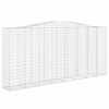 vidaXL Gabione mit Hochbogen 400x50x180/200 cm Verzinktes Eisen