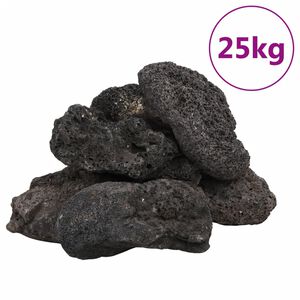 vidaXL Lavagranulat 25 kg Schwarz 10-30 cm