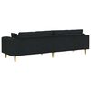 vidaXL Sofa mit Kissen Schwarz 250 x 77 x 76 cm Stoff