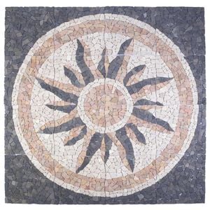 vidaXL Mosaikfliesen Sonnenmuster Mehrfarbig 120 x 120 cm aus Marmor