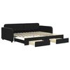 vidaXL Tagesbett Ausziehbar mit Schubladen Schwarz 90x200 cm Samt