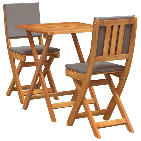 vidaXL Bistrogarnitur 3 pcs Braun Akazie Massivholz