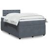 vidaXL Boxspringbett mit Matratze Dunkelgrau 120x200 cm Samt