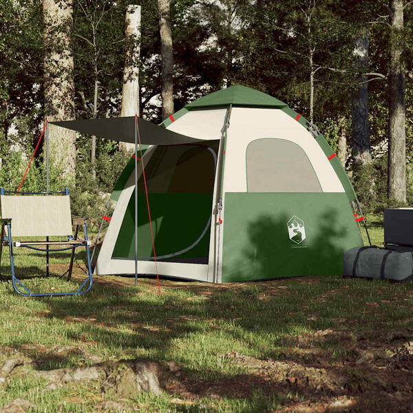 vidaXL Campingzelt 4 Personen Grün Quick Release