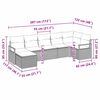 vidaXL Sofa Set mit Kissen 7 pcs Schwarz Poly Rattan