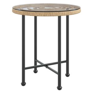 vidaXL Esstisch &Oslash;50 cm Hartglas und Stahl
