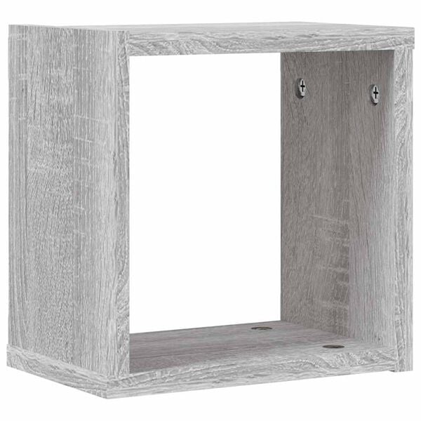 vidaXL Wandregale 4 pcs Graues Sonoma 26 x 15 x 26 cm Holzwerkstoff