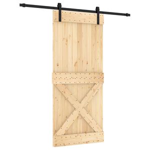 vidaXL Schiebet&uuml;r 90 x 210 cm Massivkiefer (Unbehandelt)