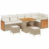 vidaXL Gartensofa-set 11 Stk. 7-Sitzanzahl Beige und Creme Poly-Rattan