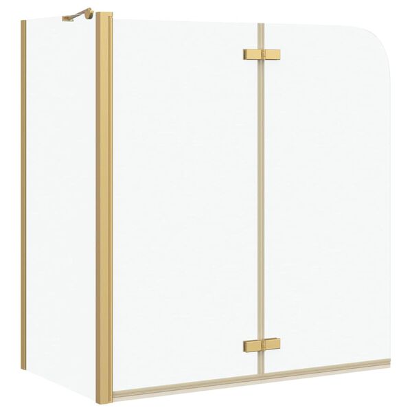 vidaXL Bad-Duschschirm Gold 120 x 68 x 130 cm