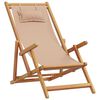 vidaXL Strandst&uuml;hle 2 Stk. Klappbar Taupe Stoff und Massivholz