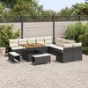 vidaXL Gartensofa-set mit Kissen 13 pcs Schwarz Poly-Rattan