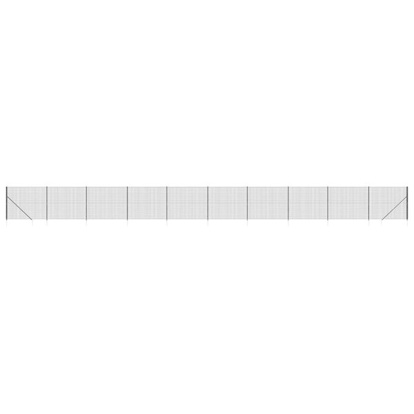 vidaXL Maschendrahtzaun mit Bodenhülsen Anthrazit 1,6x25 m