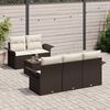 vidaXL Sofa Set mit Kissen 6 pcs Braun Poly-Rattan