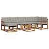 vidaXL Outdoor-Sofagarnitur mit Kissen 8 pcs Nat&uuml;rlich und Hellgrau