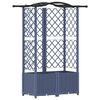 vidaXL Hochbeet mit Rankgitter und Dach Grau 122 x 40 x 141 cm PP