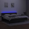 vidaXL Boxspringbett mit Matratze & LED Schwarz 200x200 cm Stoff