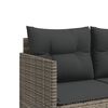 vidaXL 5-tlg. Garten-Sofagarnitur mit Kissen Grau Poly Rattan
