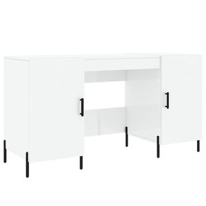 vidaXL Schreibtisch Hochglanz-Wei&szlig; 140x50x75 cm Holzwerkstoff