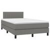 vidaXL Boxspringbett mit Matratze & LED Dunkelgrau 120x200 cm Stoff