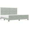 vidaXL Boxspringbett mit Kopfteil Hellgrau 200 x 200 cm Samt