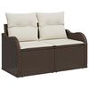 vidaXL Sofa Set mit Kissen 6 pcs Braun und Creme Poly-Rattan