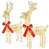 vidaXL 3D Weihnachtsrentier LOVIISA 2 stk. 80 LEDs Warmes Wei&szlig;
