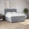 vidaXL Boxspringbett mit Matratze Hellgrau 180x200 cm Stoff