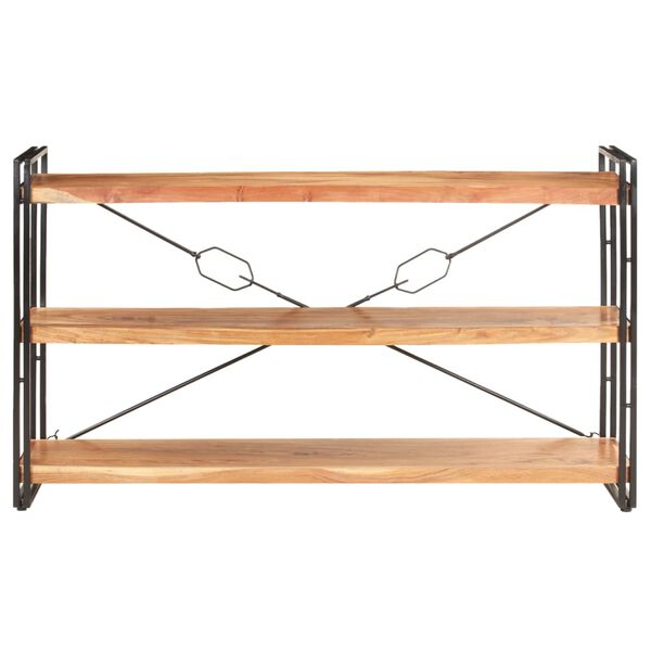 vidaXL B&uuml;cherregal 3 F&auml;cher 140x30x80 cm Akazie Massivholz