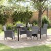 vidaXL Garten Essgruppe mit Kissen 5 pcs Grau Poly-Rattan
