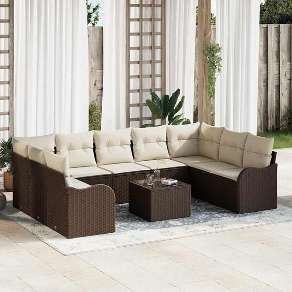vidaXL Gartensofa-set Braun Poly-Rattan