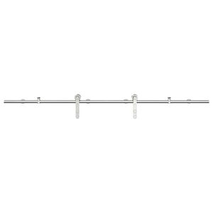 vidaXL Schiebet&uuml;r-Beschlagsatz 183 cm Edelstahl Silbern