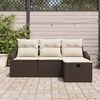 vidaXL Sofa Set mit Kissen mit Speicher 4 pcs Braun Poly-Rattan
