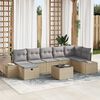 vidaXL Gartensofa-set mit Kissen 8 pcs Beige Poly-Rattan