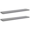 vidaXL Schwebende Wandregale 2 Stk. Grau 120x23,5x3,8 cm MDF