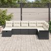 vidaXL Gartensofa-set mit Kissen 8 pcs Schwarz und Creme Poly-Rattan