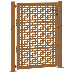 vidaXL Gartentor 100x125 cm Verwitterungsstahl Kreuzdesign