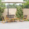 vidaXL Gartenst&uuml;hle mit Tisch 4 pcs Grau Massivholz Akazie